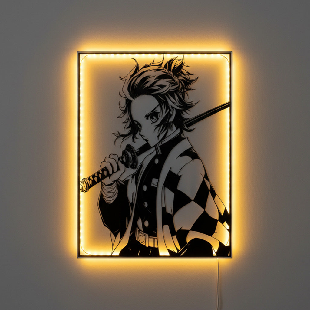 Tanjiro - Demon Slayer »» ١۰۰ سال Metal Frame With Light