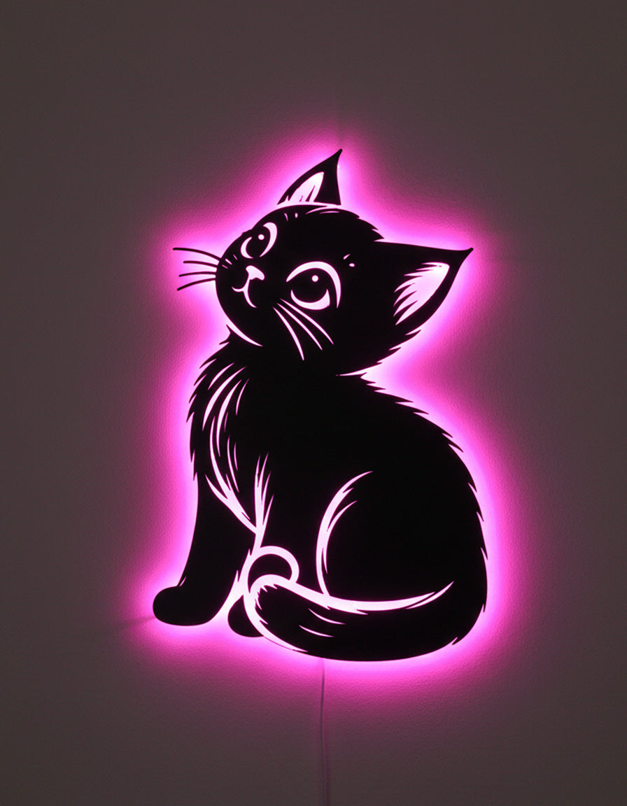 UNDER 1500 - Cute Cat For Girls Metal Frame With Light »» ١۰۰ سال