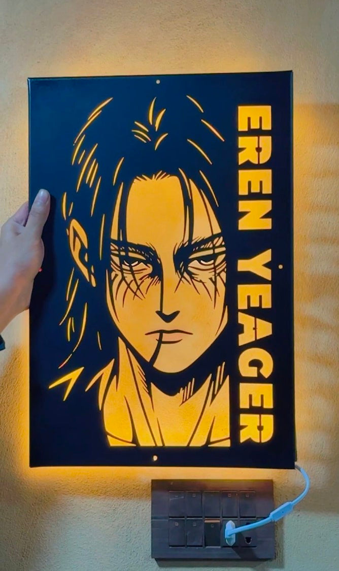 Eren Yeager »» ١۰۰ سال Metal Frame With Light