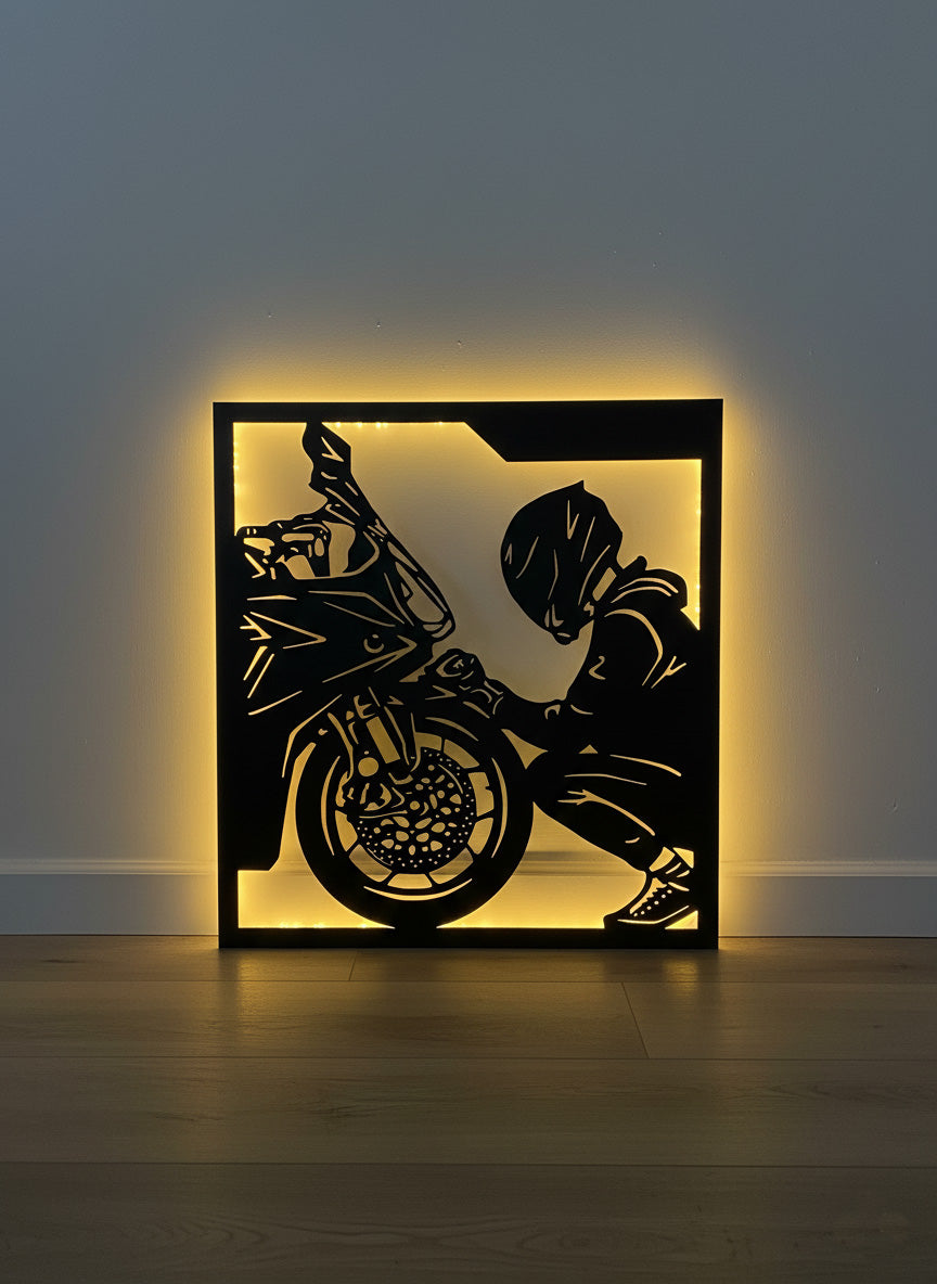 Biker  »»   ١۰۰ سال Metal Frame With Light