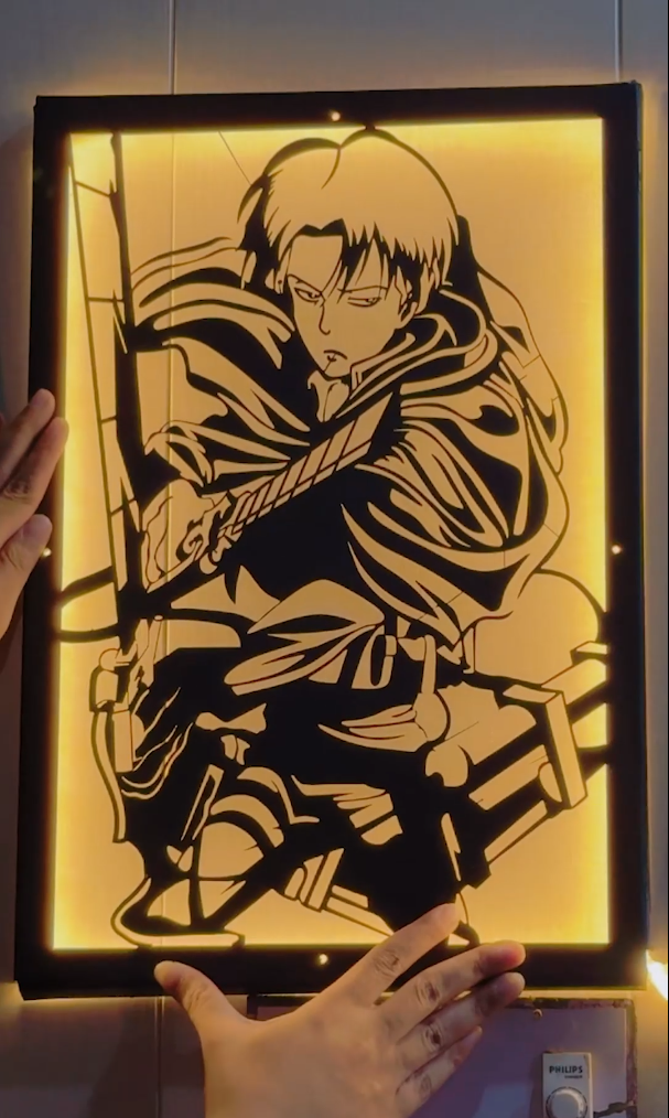 Levi - Attack On Titan  »»   ١۰۰ سال Metal Frame With Light